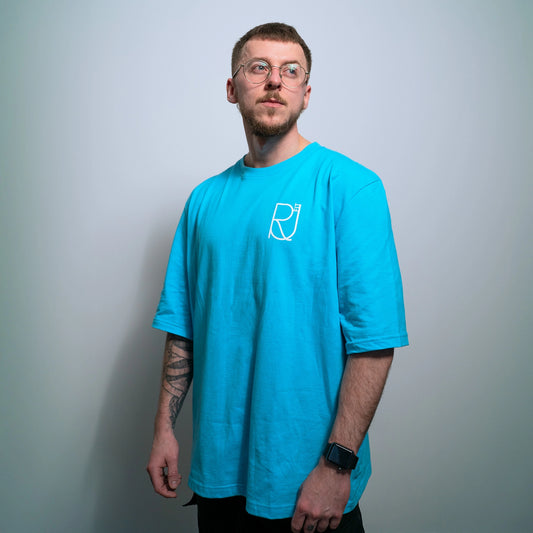 Rise up fit oversized t-shirts in Blue