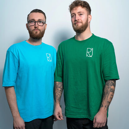 Rise up fit oversized t-shirts in Blue and Green